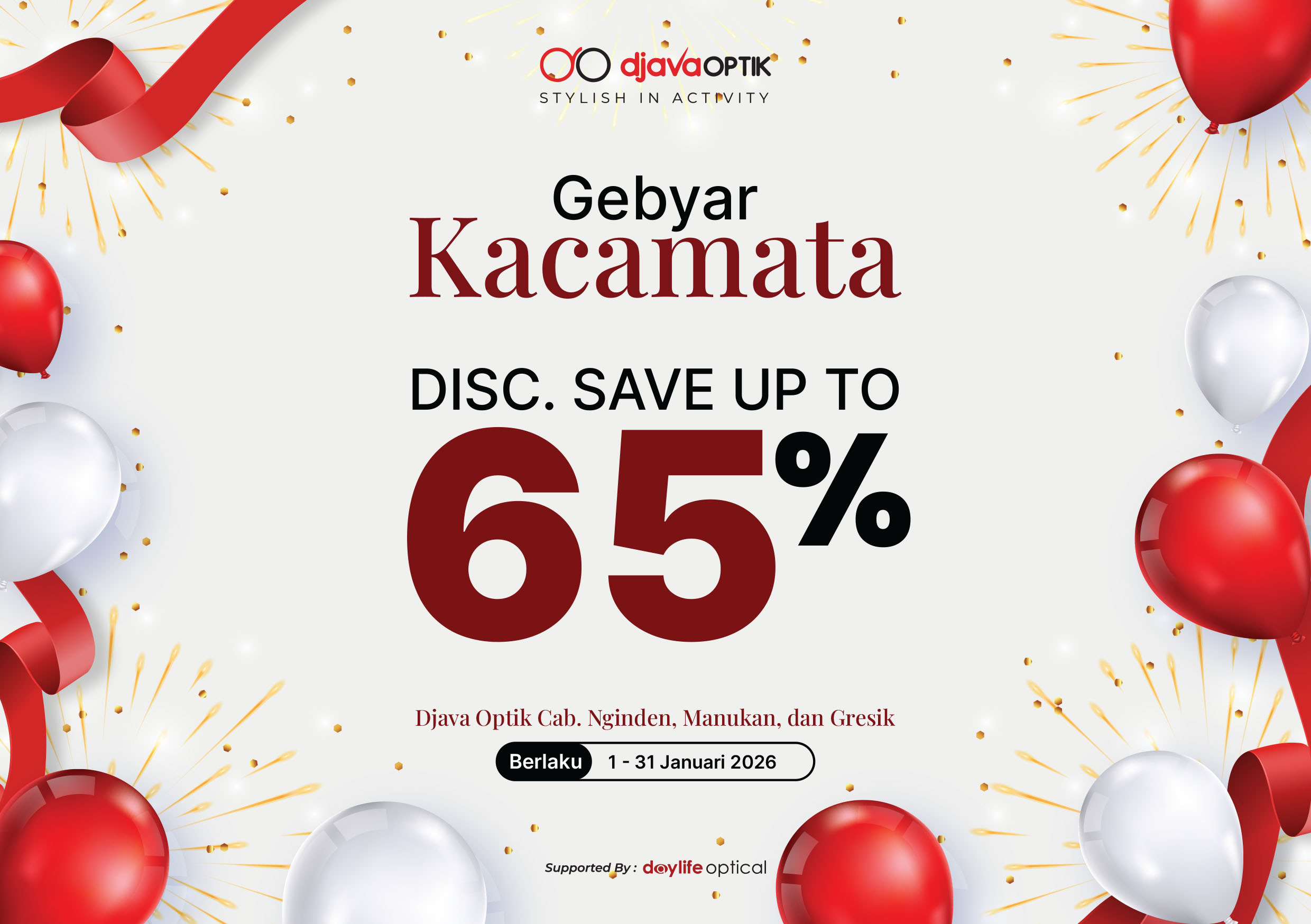 Promo Tahun Baru 2026, Djava Optik berikan Diskon Kacamata Up to 65%