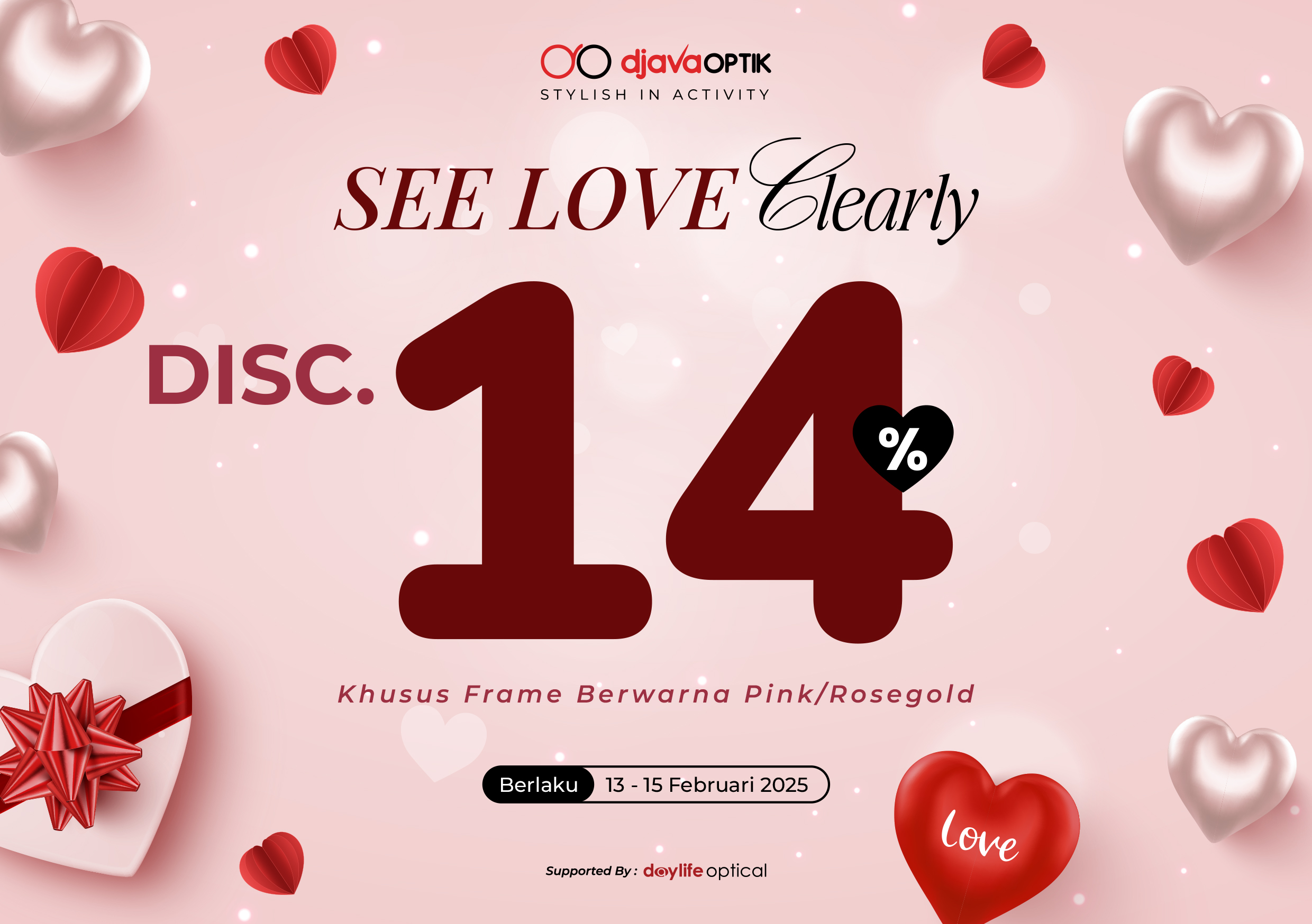 Promo Valentine Djava Optik: Diskon Kacamata Hingga 14%